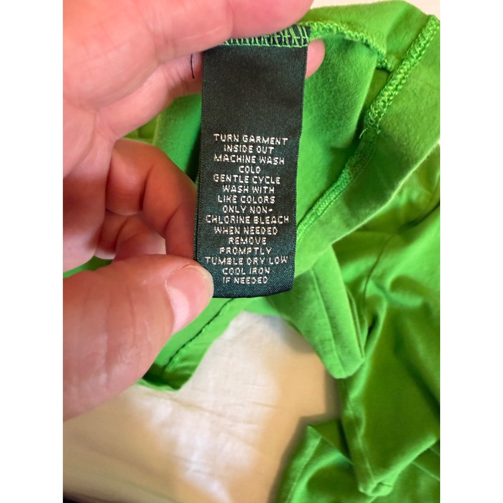 Lauren Ralph Lauren Green Square Neck 3/4 Sleeve Knit Top XL Preppy Capsule - Picture 4 of 8